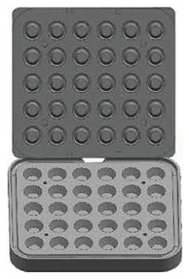 Форма для тарталетницы Kocateq DHTartmatic Plate 05 (круглые, верхний Ø 40,6 мм, нижний Ø 27 мм, 30 шт.)