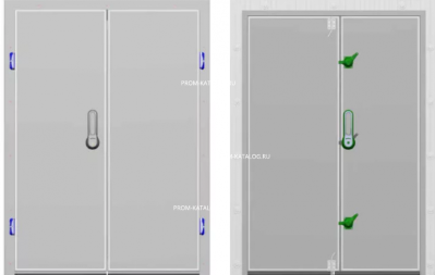 Дверной блок для холодильной камеры Профхолод распашная двустворчатая дверь 2400x2200 (80мм)